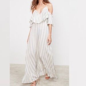 MISA Los Angeles Augustina Dress Grey Stripe Size Small